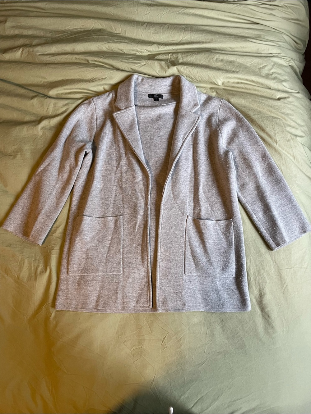 J.Crew Grey Sweater Blazer Open Front Size M